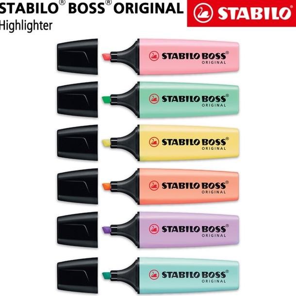 

Highlighter merek boss Stabillo pastel set 6 warna original