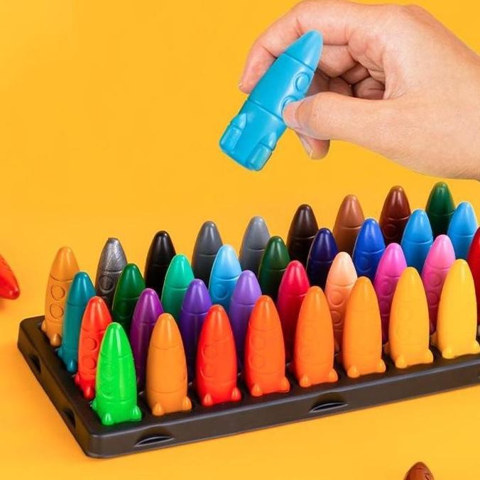 

Deli Oil Pastel / Crayon / Krayon anak bentuk Rocket Space Finder Tidak Mudah Patah Tidak Mengotori Tangan Free Sticker 72109-X Stationery cm