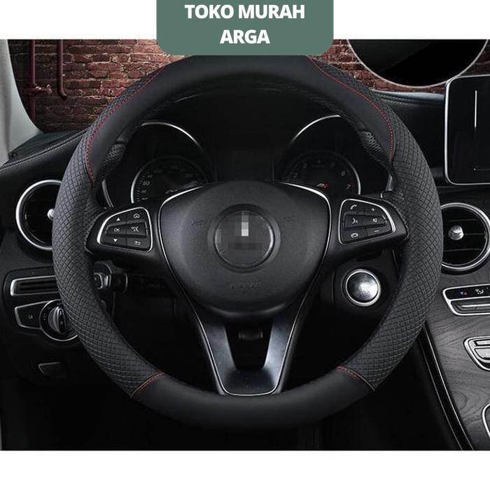 COVER STIR KULIT 38CM SARUNG SETIR MOBIL ANTI SLIP 38 COVER STIR MOBIL BAHAN KULIT 38CM SARUNG SETIR