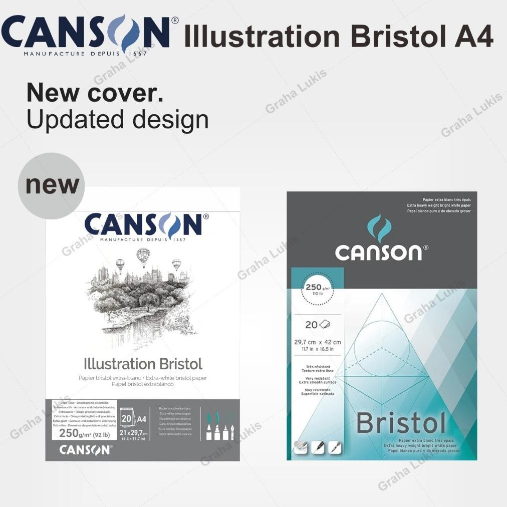 

Buku Gambar Canson Bristol Pad 250 GSM A3 / A4
