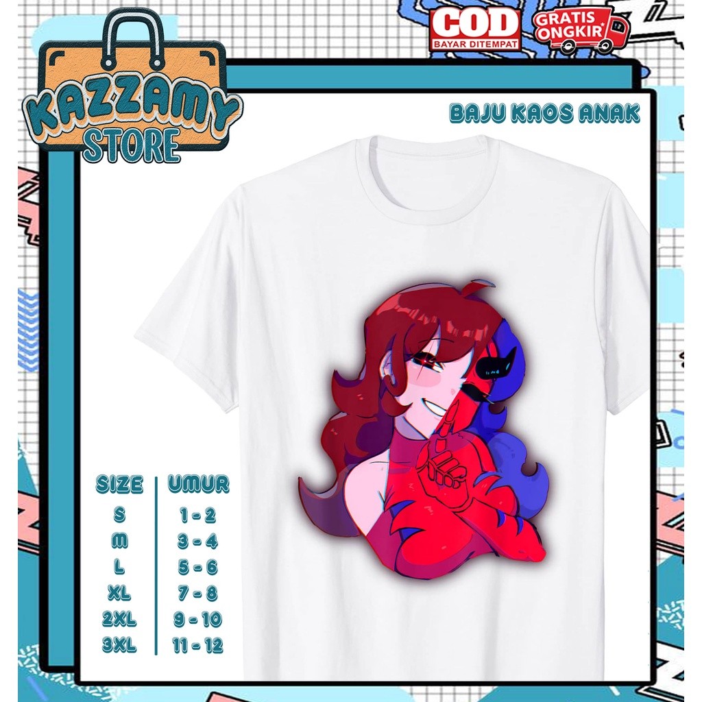 Kaos Anak 3D Baju Anak FNF Friday Night Funkin Girlfriend Two Form - Kaos Anak 3D Funkin FNF - Kazza