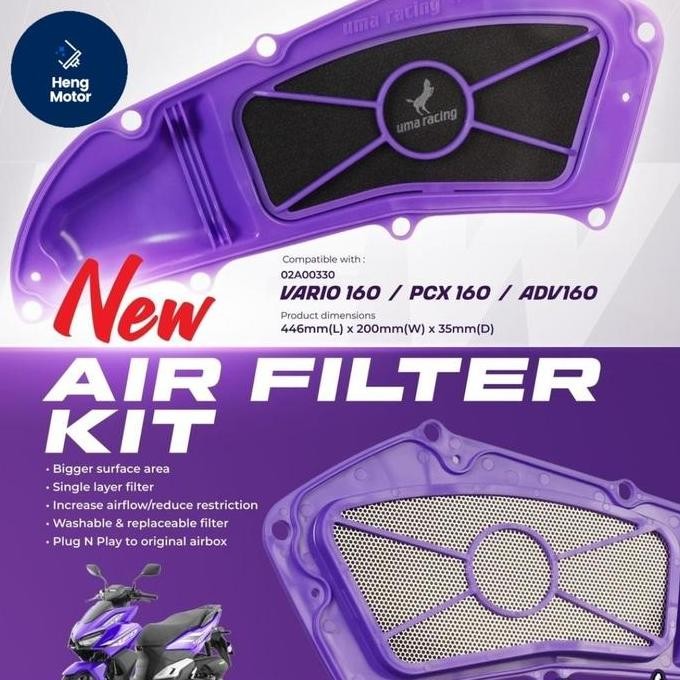 FILTER UDARA UMA RACING PCX 160 / VARIO 160 / ADV 160 - ORIGINAL
