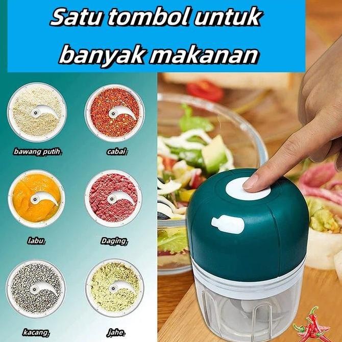 Tersedia Stok TersediaPortable Blender Gilingan Mini Bumbu dan Daging dengan USB/Mini Chopper Blende