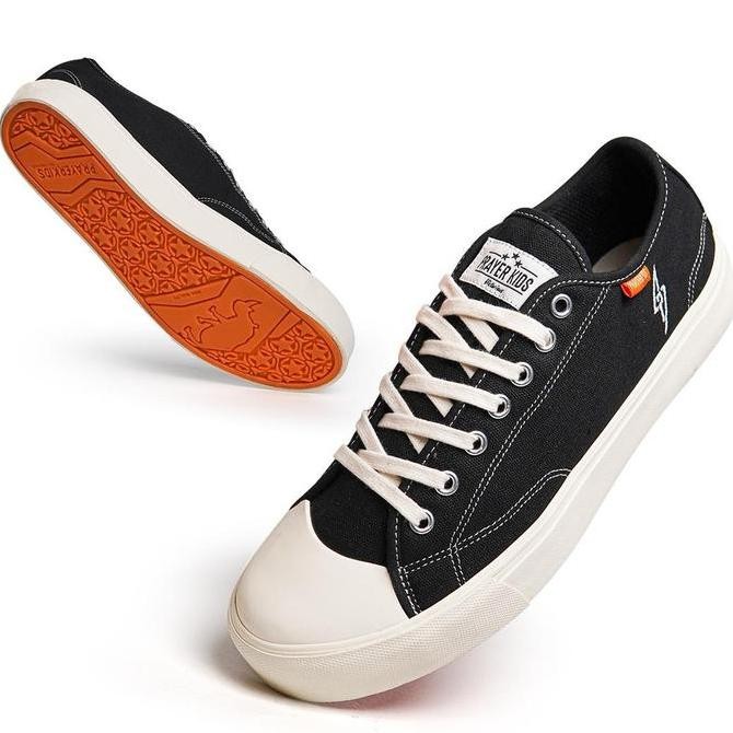 Prayer kids - Sepatu Unisex Series Retro OX Black White - Sepatu Sneakers Pria Wanita Casual Shoes S