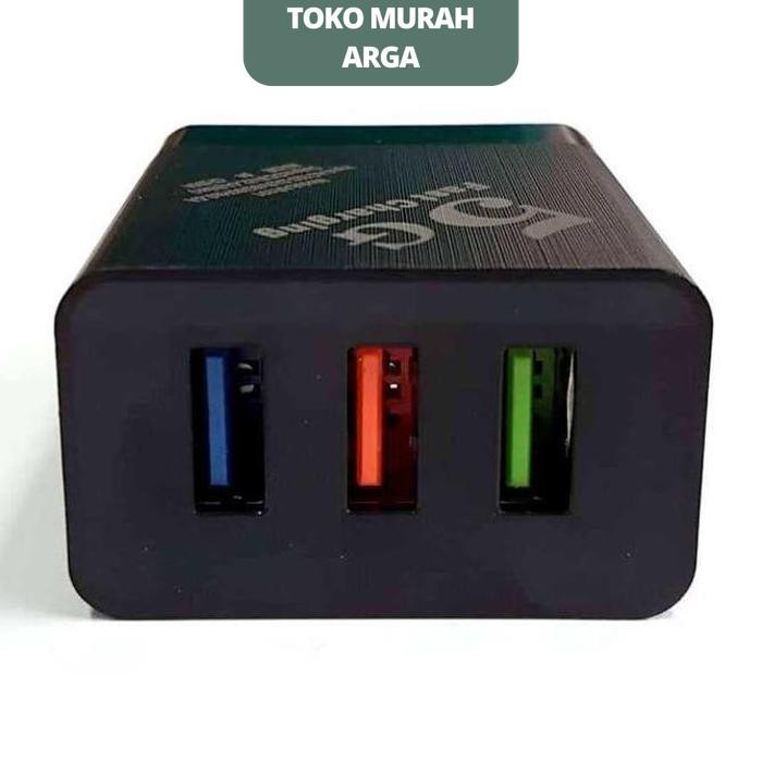 5G KEPALA QUICK CHARGING USB 3 PORT 2.4A XIAOMI OPPO 5G KEPALA CHARGER FAST QUICK CHARGING USB 3 POR