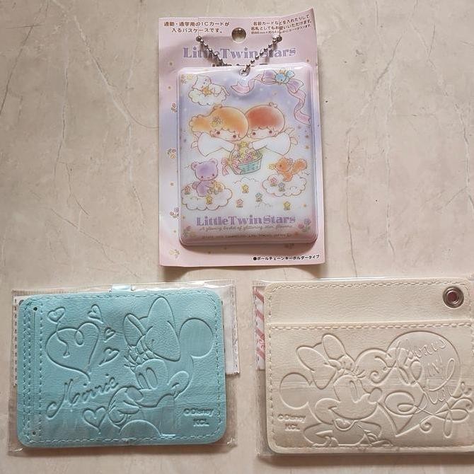 

READY name access id card case holder mickey minnie little twin star NEW