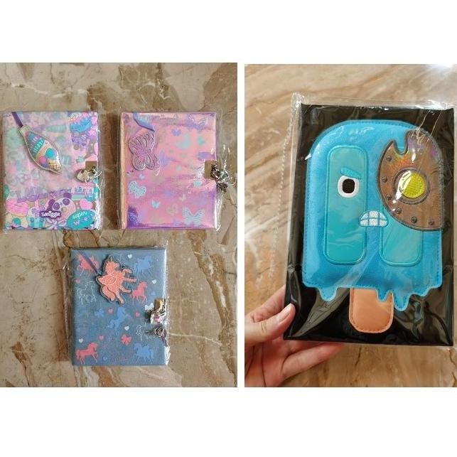 

READY Smiggle Notebook Lock Unicorn Butterfly Icecream / Diary Journal NEW