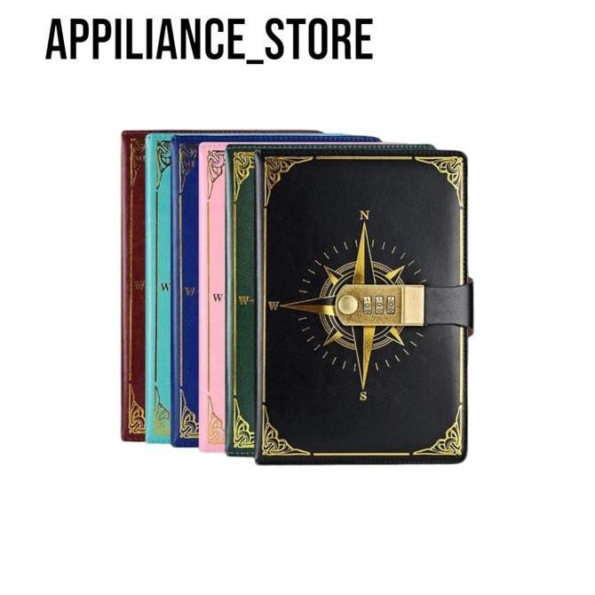 

READY Buku Jurnal Leather Notebook Diary A5 300 Halaman with Lock - JJ-03 - Appiliance_Store NEW