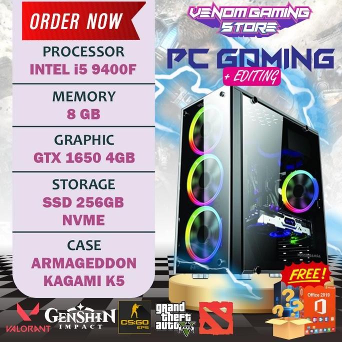 PC Editing & Gaming Intel Core i5 9400F/GTX 1650/High-End Mantap