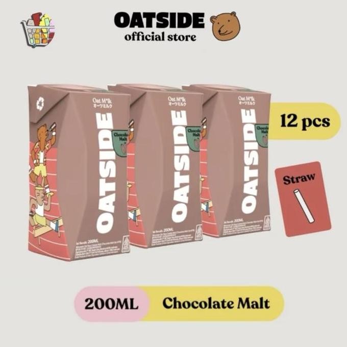 

Oatside Mini Straw 1 Karton (Isi 12) - Oat Milk 200 Ml (With Straw) Promo