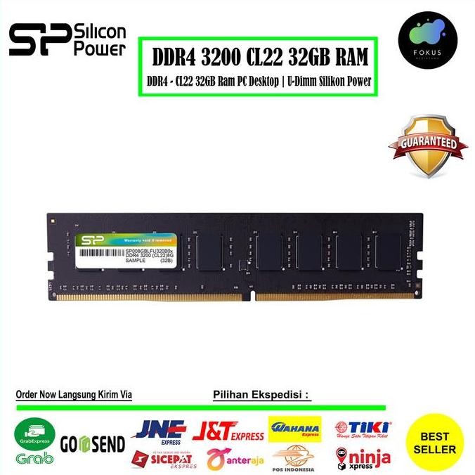 Silicon Power DDR4 3200MHz CL22 32GB UDIMM RAM PC Desktop - RAM 32GB
