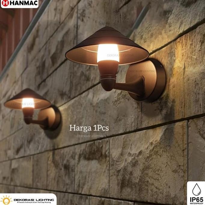 Lampu dinding led 10watt model topi outdoor waterproof taman minimalis