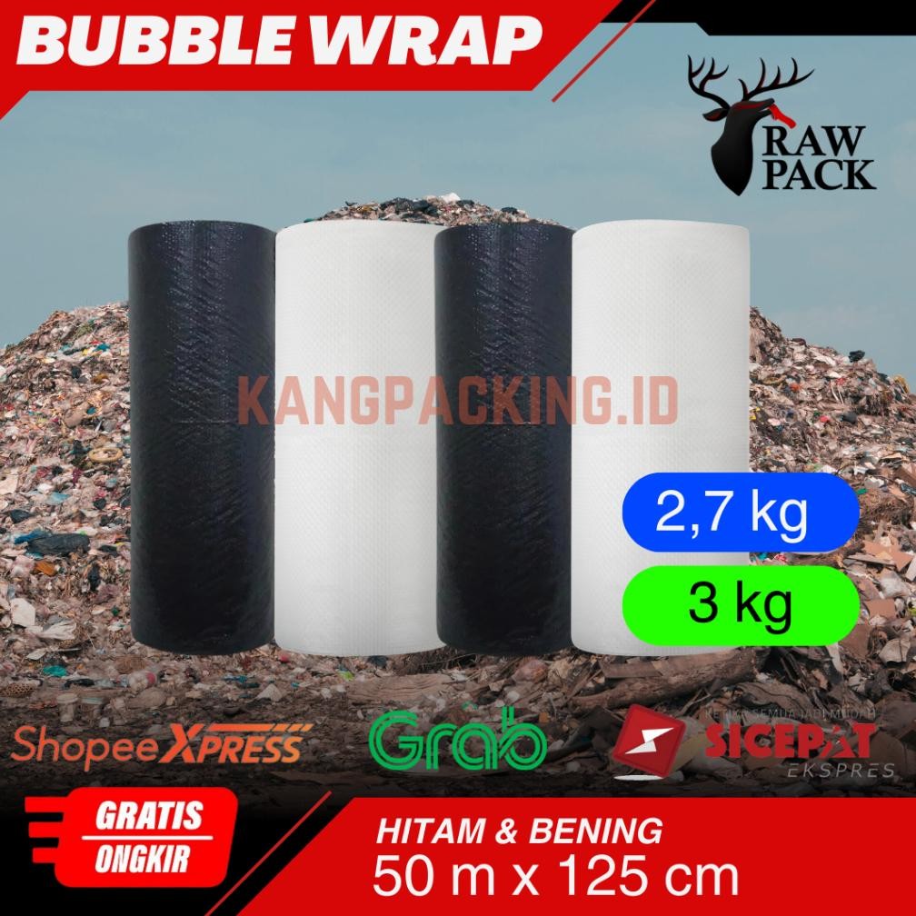 

Produk Baru!! Bubble Wrap Roll 125cm x 50m Hitam Bening 3Kg / 2.5Kg Packing TEBAL