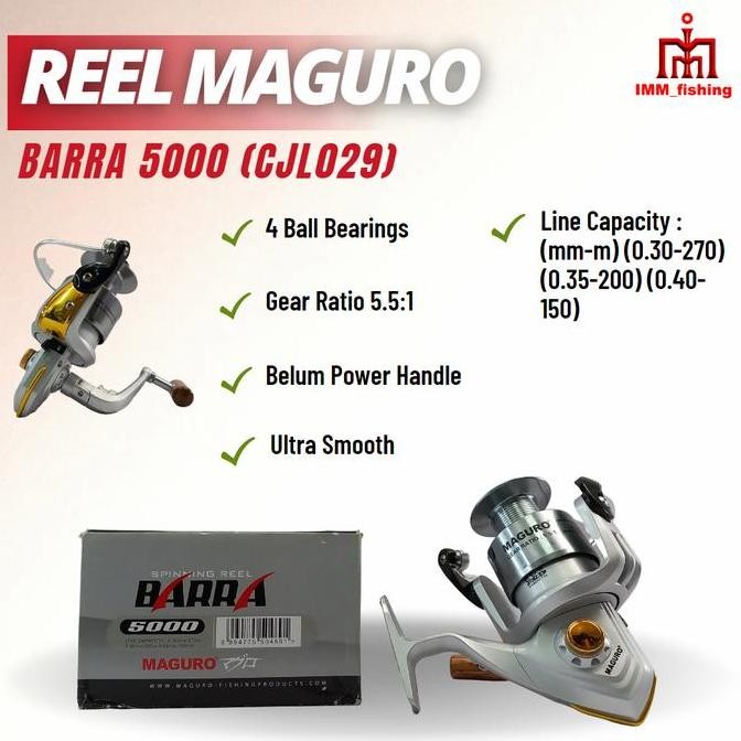 Tersedia REEL MAGURO BARRA | Alat Gulungan Pancing | Spinning