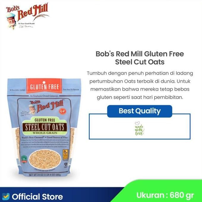 

Bob'S Red Mill Gluten Free Oats Whole Grain 907 G (Old Fashioned Rolled, Quick Cooking) Pilihan Sehat Terbaru