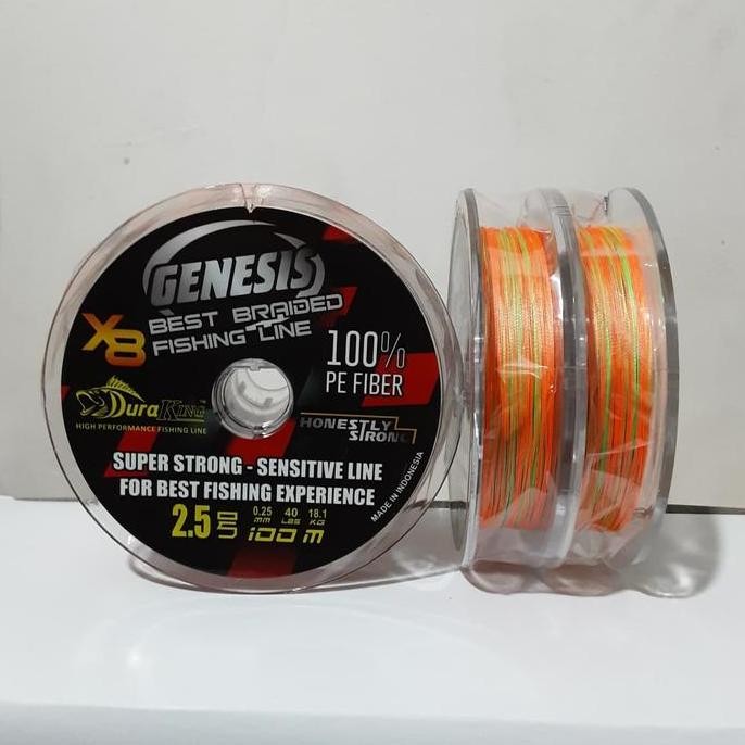 Tersedia Senar Pancing Duraking Genesis PE 40Lb 18.1kg 0.25mm 2.5 Connected