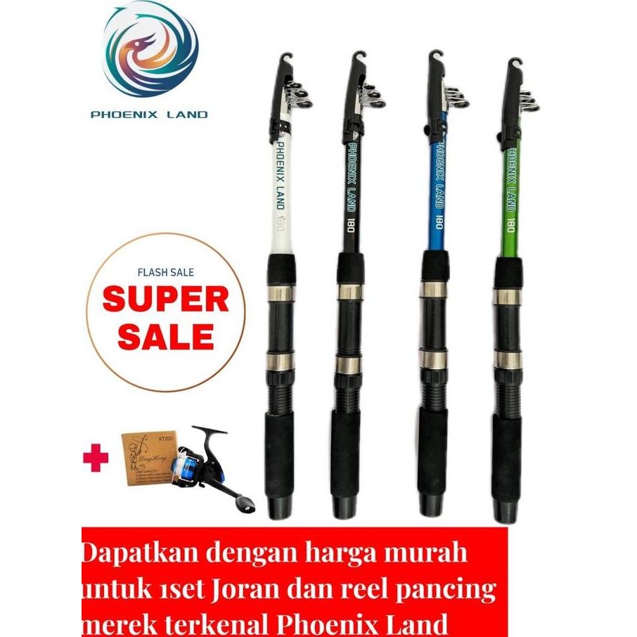 Tersedia Paket Joran Pancing Antena Carbon Style Teleskopic Antena Tegek Miyabi dan Reel Pancing Put