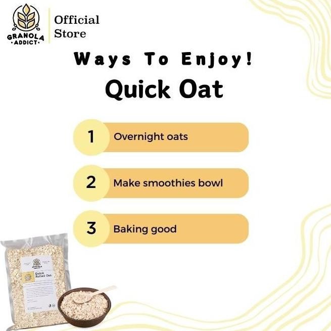 

Granola Addict - Paket Quick Rolled Oat 1Kg + Dried Seedless Raisin 250G Best Seller