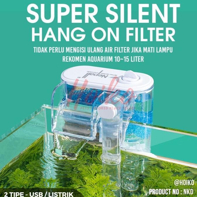 Produk Baru Mini External Filter Gantung USB NKD | Filter Aquarium Aquascape Ikan Hias