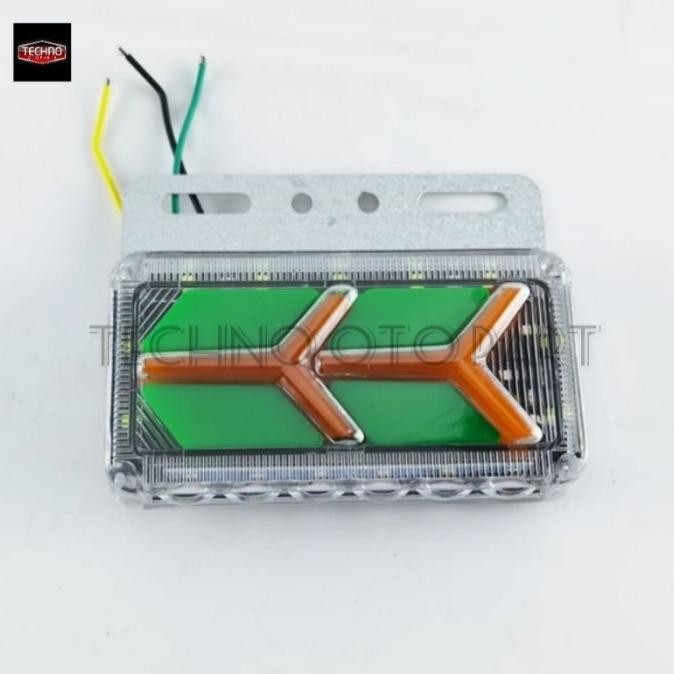 [Allthebest] Lampu Led Samping Bak Truk 24v Model Pesawat 3 Warna Sein Running