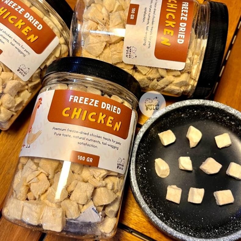 Chicken Freeze Dried Cube 100 gram | Snack for  Dog  and Cat | Nutrisi Anjing dan Kucing dari 100% d