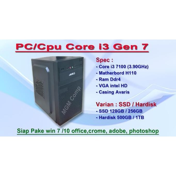 PC/CPU Core i3 Gen7 Ddr4 BARU Garansi