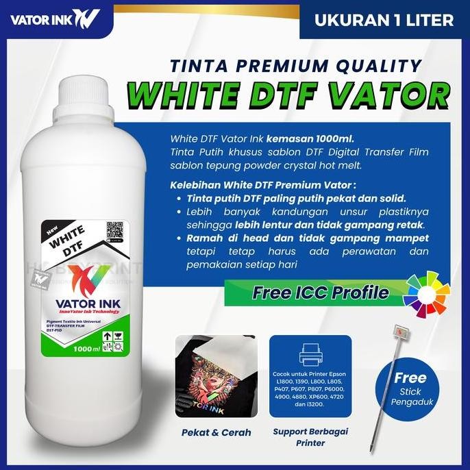 

Dtf White Vator Ink 1000Ml Tinta Putih Transfer Film Sablon Pet Film