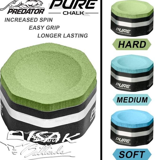 

Predator Pure Chalk - Hard Medium Soft Billiard Chalks Kapur Biliar