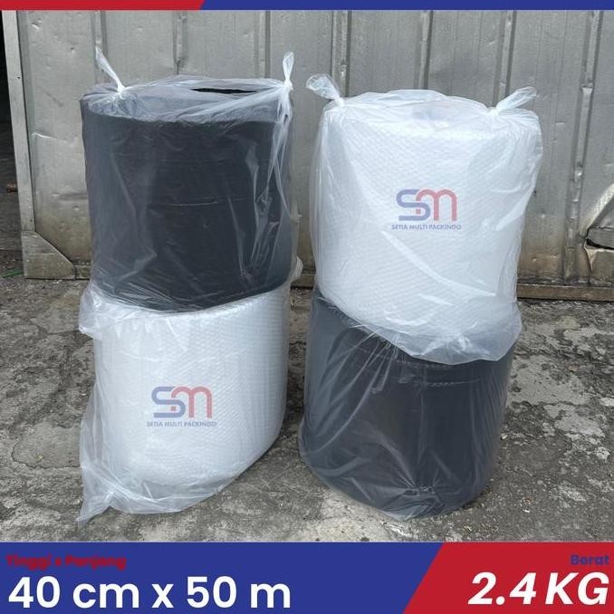 

ready stock Bubble Wrap Roll 40 cm x 50 m Hitam Bening Eco
