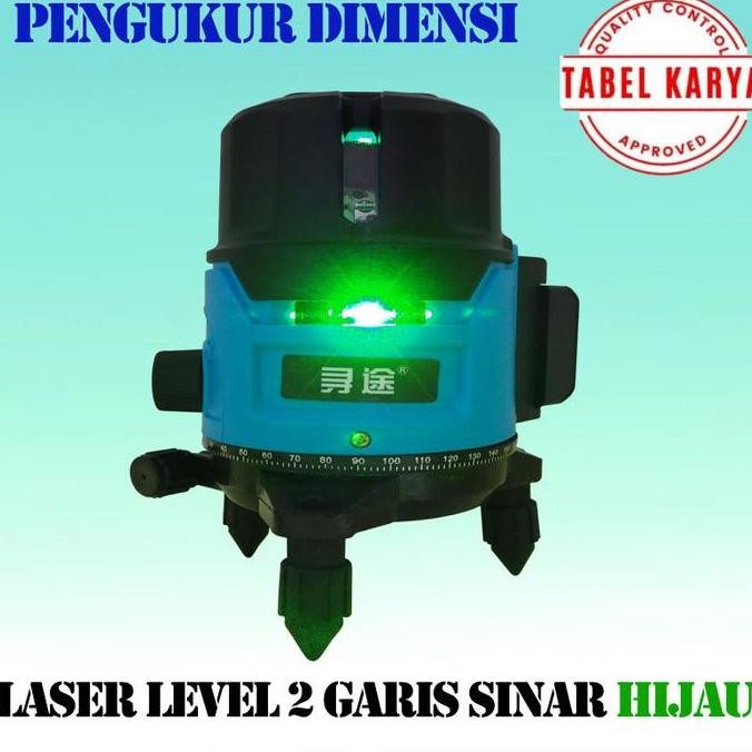 

Laser Level 2 Line Sinar Hijau Leveling Laser 2 Garis Pengukur Dimensi