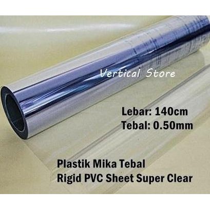 

ready stock Plastik PVC Mika Kaku Bening Lebar 140 cm Tebal 0.50mm