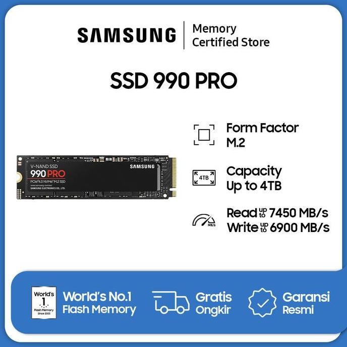 Samsung SSD 990 PRO NVMe M.2 - 1TB / 2TB / 4TB