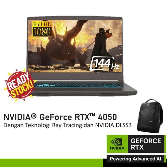 MSI GF63 THIN GeForce RTX 4050 - I7 12650H 8/16GB 512SSD 144Hz W11