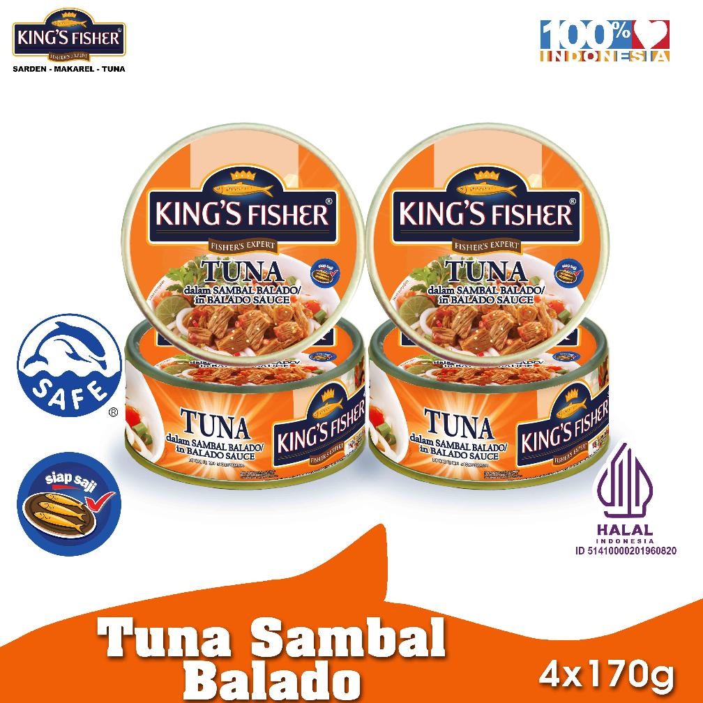 

ready Paket 4 pc King's Fisher Tuna Sambal balado Daging Tuna Makanan Kaleng murah