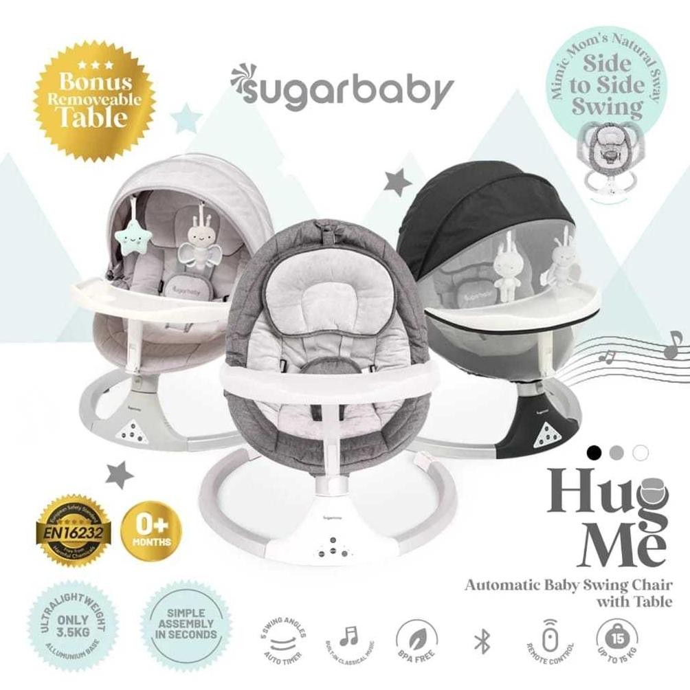 SUGARBABY HUG ME AUTOMATIC BABY SWING CHAIR WITH TABLE - SWING CHAIR SUGAR BABY AST