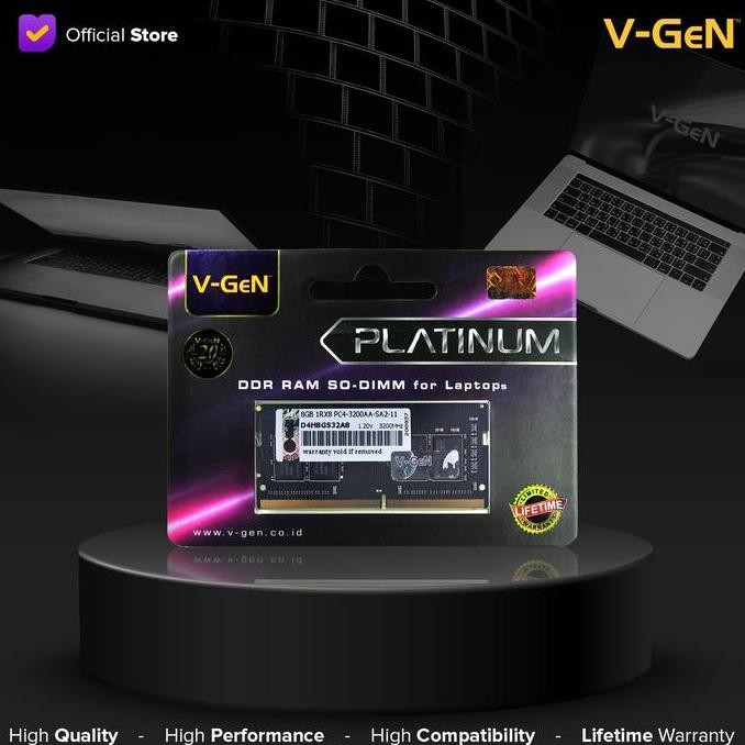 Sodimm Ddr4 8Gb Pc-25600 3200 Mhz Vgen Ram Laptop 8 Gb 3200Mhz V-Gen