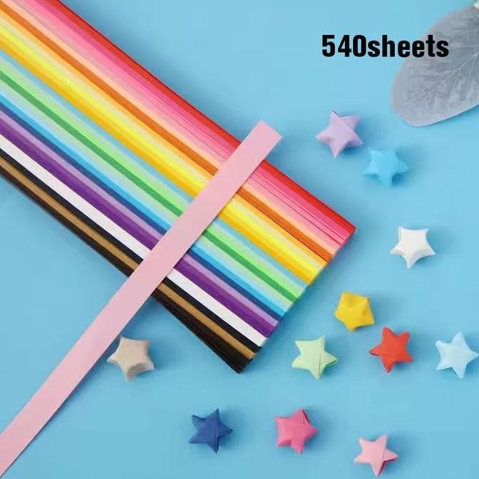 

baru Kertas Origami Rantai & Bintang isi 540 Lembar Kertas Berwarna-warni