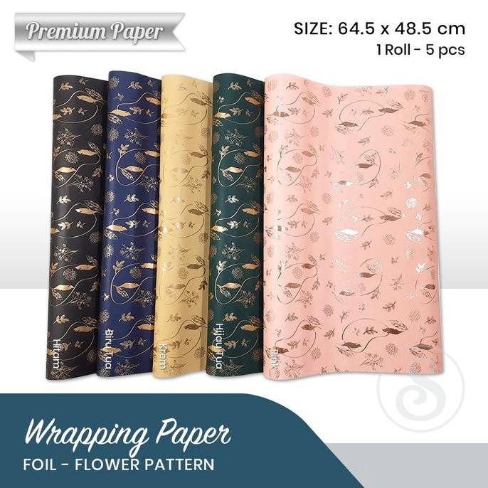 

ready stock Kertas kado foil BUNGA (5 lembar)