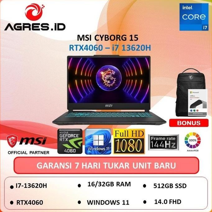 MSI Cyborg 14 A13VF - RTX4060 I7 13620H 16GB 512GB w11 14" 100srgb