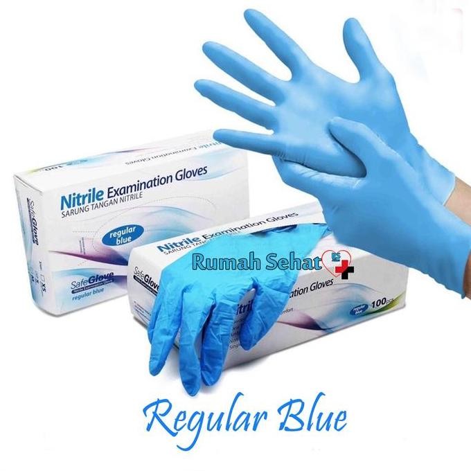 ready  Sarung Tangan Latex Sarung Tangan Karet Sarung Tangan Medis Biru