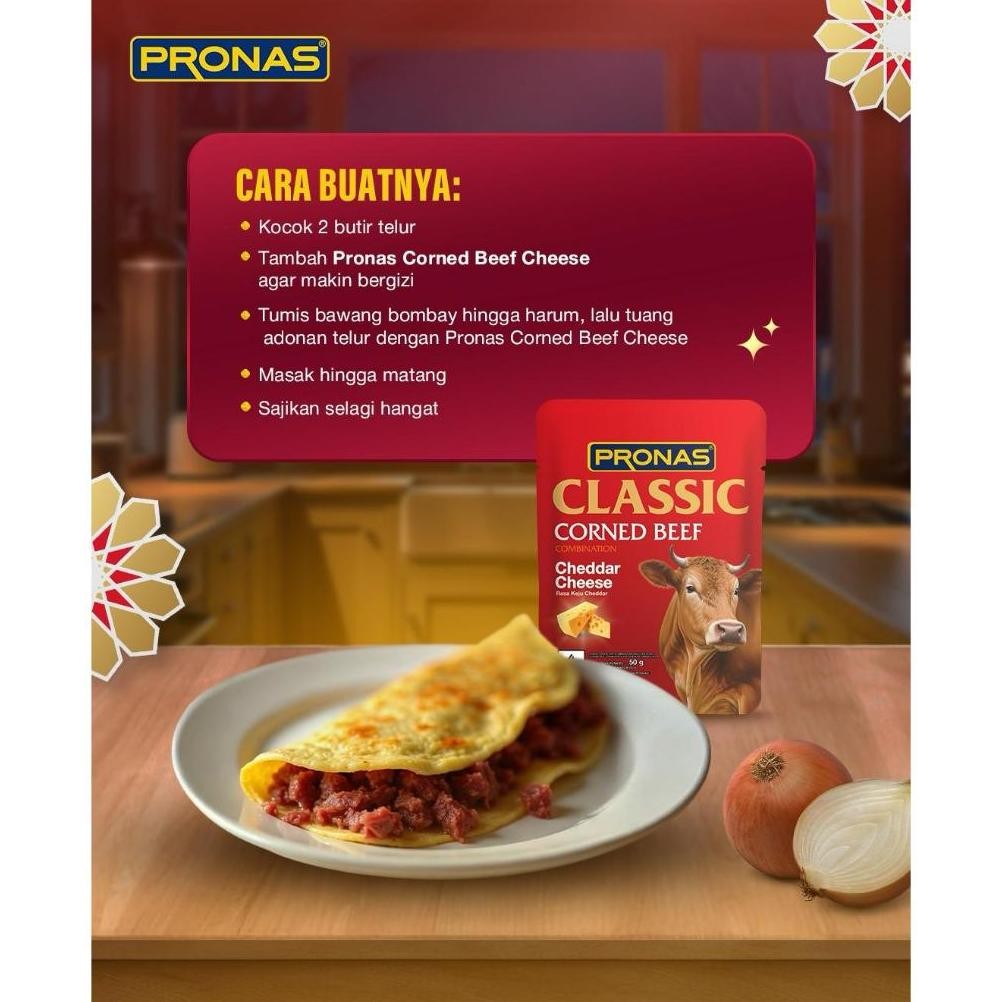 

ready [Buy 2 Get 1] PRONAS Kornet Sapi Sachet 50g (2pc) Free Kornet Sachet Keju 50 g (1pc) murah