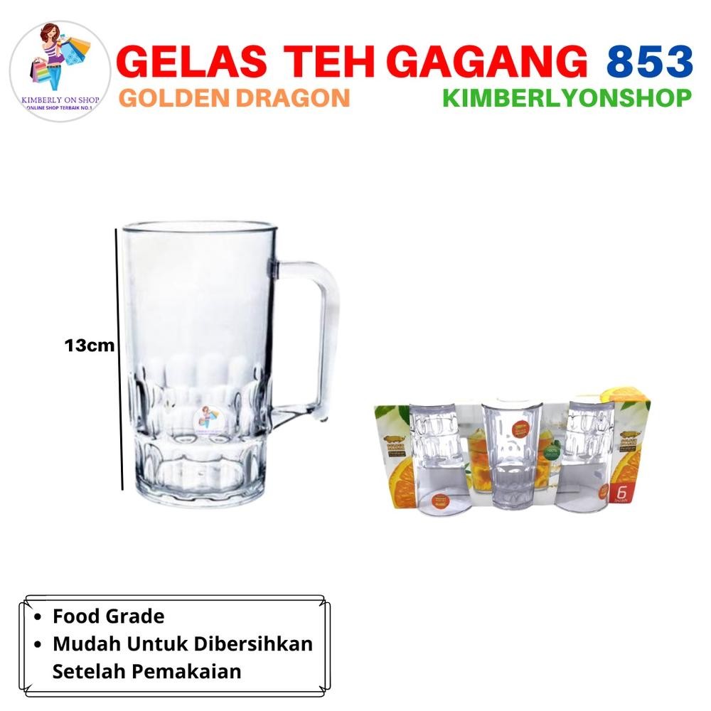 Gelas Bir Teh Gagang Plastik 410 Ml Golden Dragon Melamin 853 Spaylater 0%