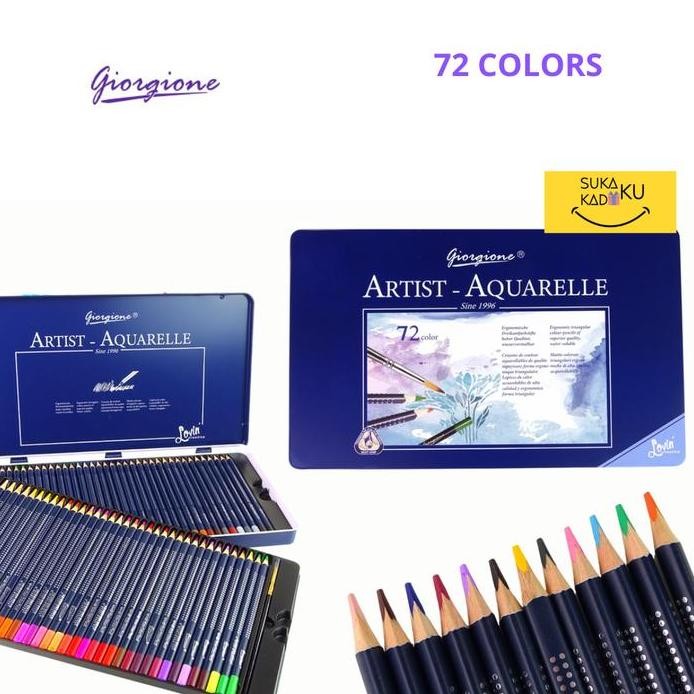 

ready GIORGIONE Watercolor Pensil Warna 12/24/36/48/72/120 Color Pencil Artist Aquarelle Drawing Menggambar
