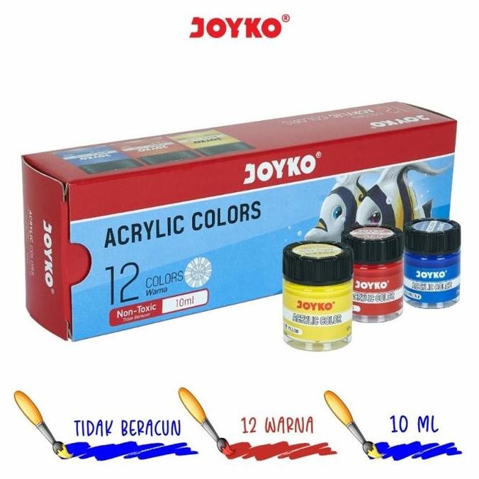 

ready Acrylic Color Set Cat Aklirik JOYKO 12warna ACC-10ml/Cat Lukis Aklirik Akrilik Kain