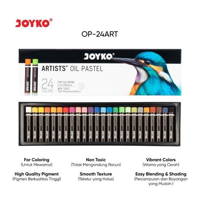 

ready Artists Oil Pastel Krayon Minyak Joyko OP-ART Warna Colors - 24Warna
