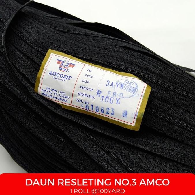 Daun Resleting No. 3 AMCO (Roll) Sleting Seleting murah