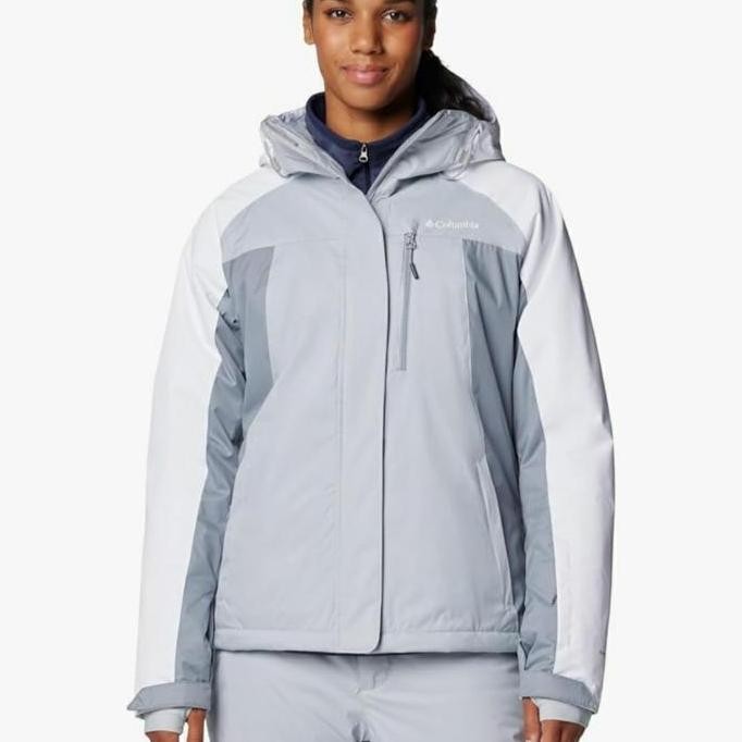 Columbia Women'S Alpine Action Omni Heat White Grey Jaket Winter Hiking Trekking Traveling Original