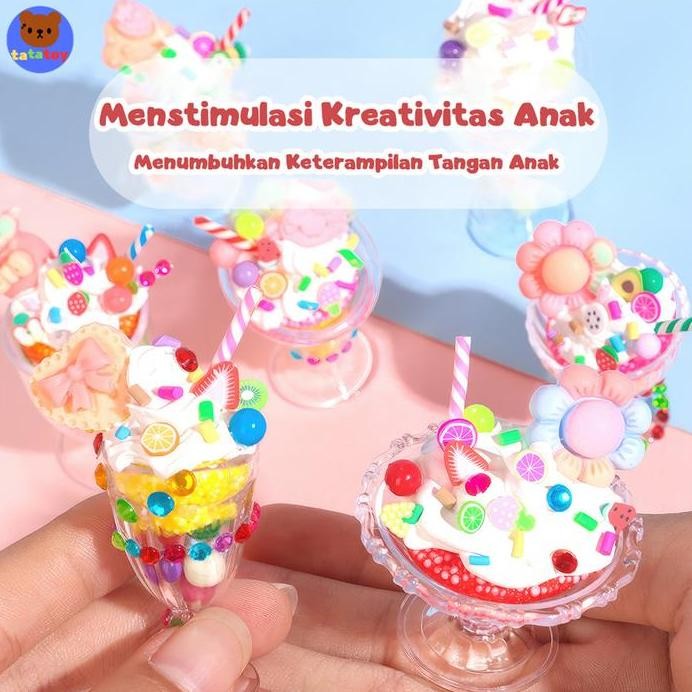 

baru !!! tatatoy Lem Krim Gumka Set Paket Bahan Gelas Es Krim Lem Krim DIY Buatan Tangan Anak-anak