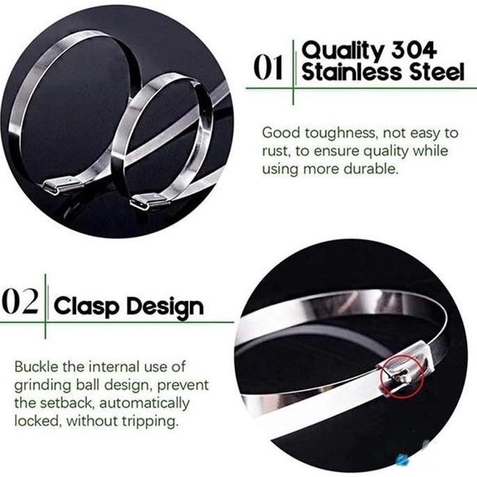 

ready Kabel Ties Stainless #304 isi 100bh 4.6x300 / Cable Tie Stainless Steel 304 Baja