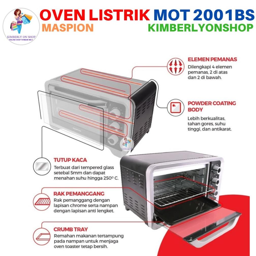Oven Listrik Toaster 20 Liter Mot 2001Bs Maspion Baru